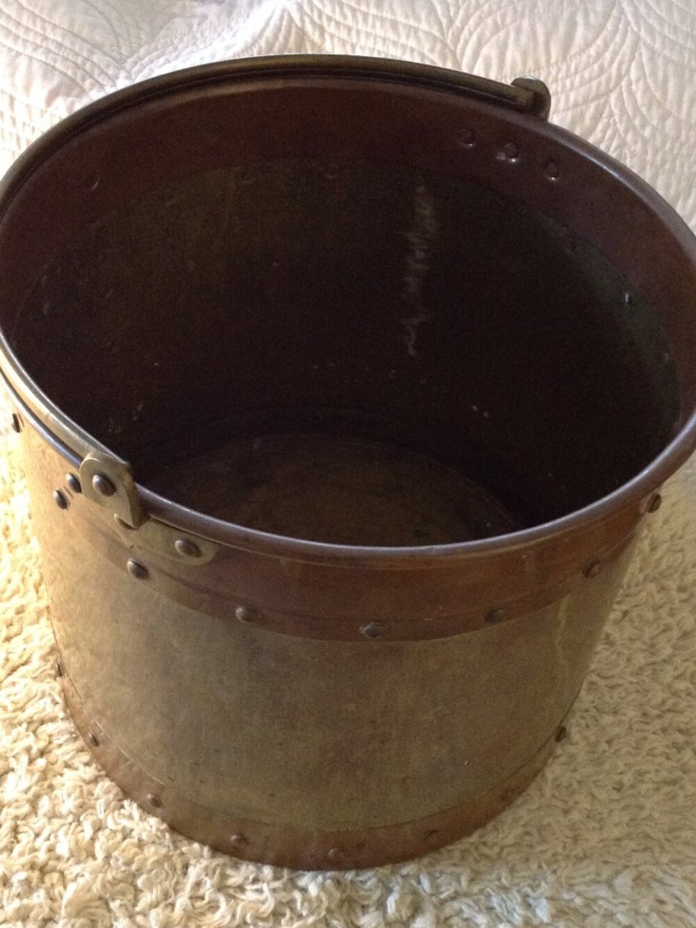 VTG/ANT 19th Century Brass Fireside Coal/Log Bucket Cabincore Cottagecore Retro